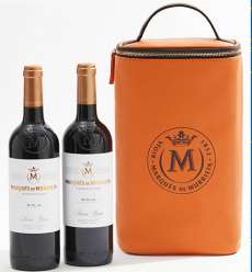 Rode wijn 2 Marqués de Murrieta  en bolsa de cuero