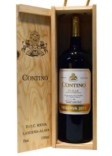 Rode wijn Contino  en caja de madera (Magnum)